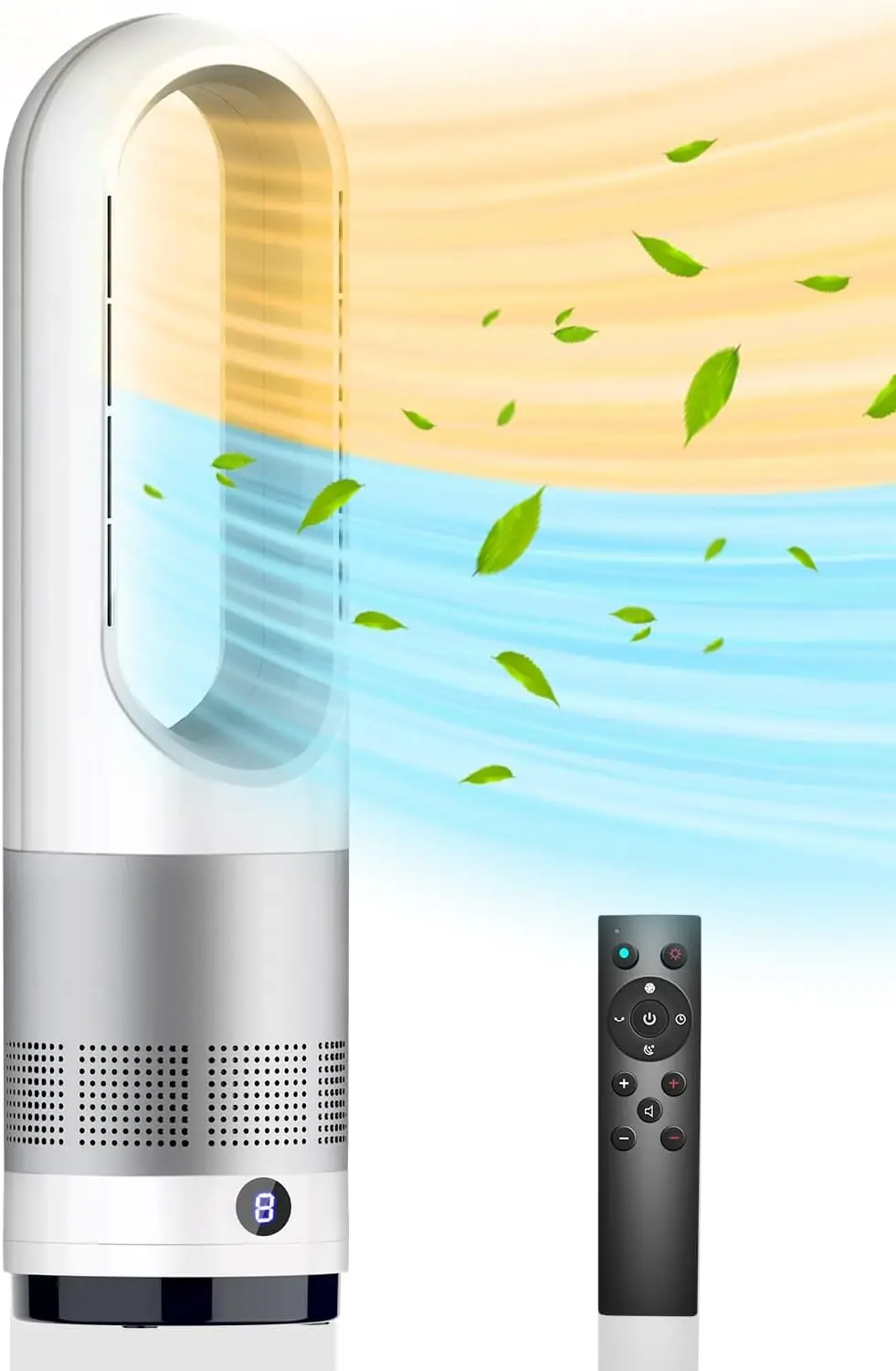 22 Inch 8 Fan Speeds 80 Degree Adjustable Multifunctional Custom Logo Bladeless Fan without Blade Table Digital Plastic 40 220