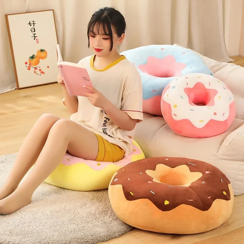 Donut Plush Pillow Like Real Fantastic Ring Shaped Food Plush Soft Creative Seat Cushion Head Pillow Christmas Gift