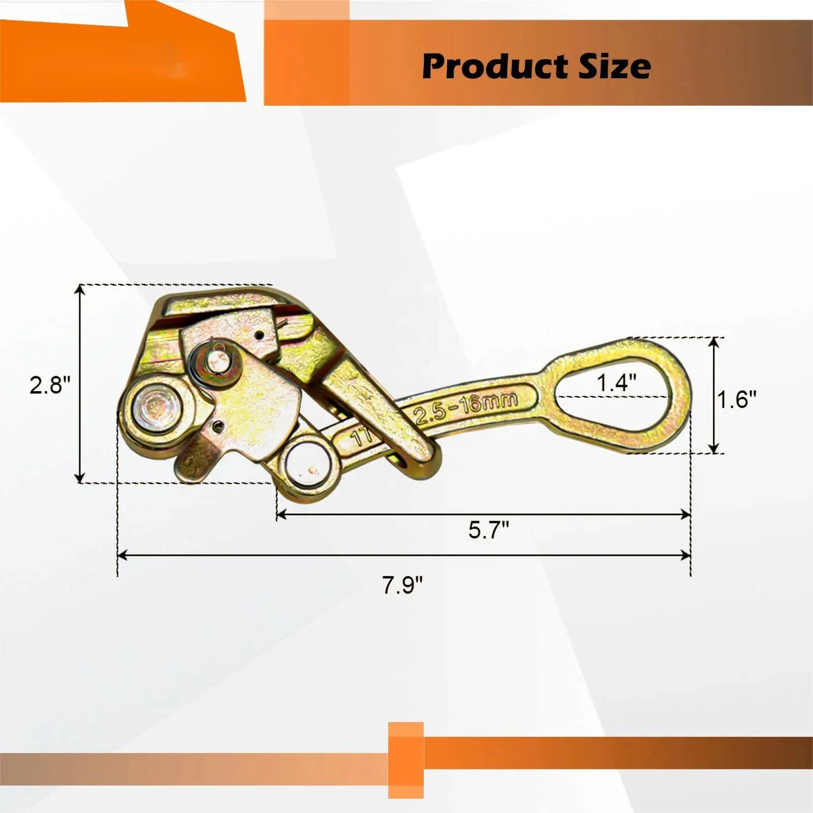 Cable Grab Professional high tensile alloy steel Climbing power Descender 1T Wire Rope Grip Manual Cable grip for 2.5-16mm Cable