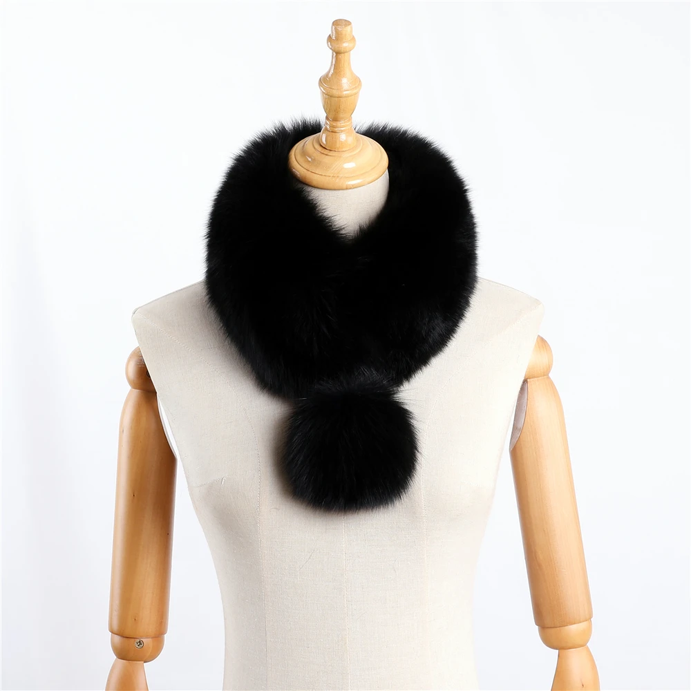 Женский зимний теплый шарф из натурального Лисьего меха шарфы из натурального меха кролика рекс шейный теплый шарф снуд кольцо шарф для девушек милые шарфы