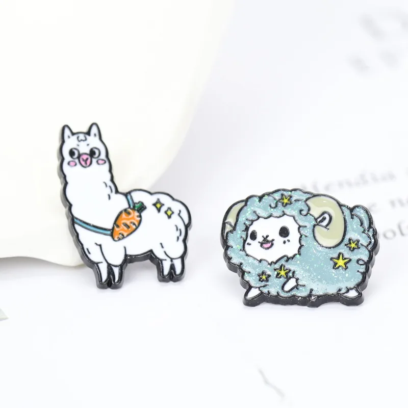 2024 New product metal crafts custom logo alpaca lapel pins cartoon badges tortoise enamel pin animal for children