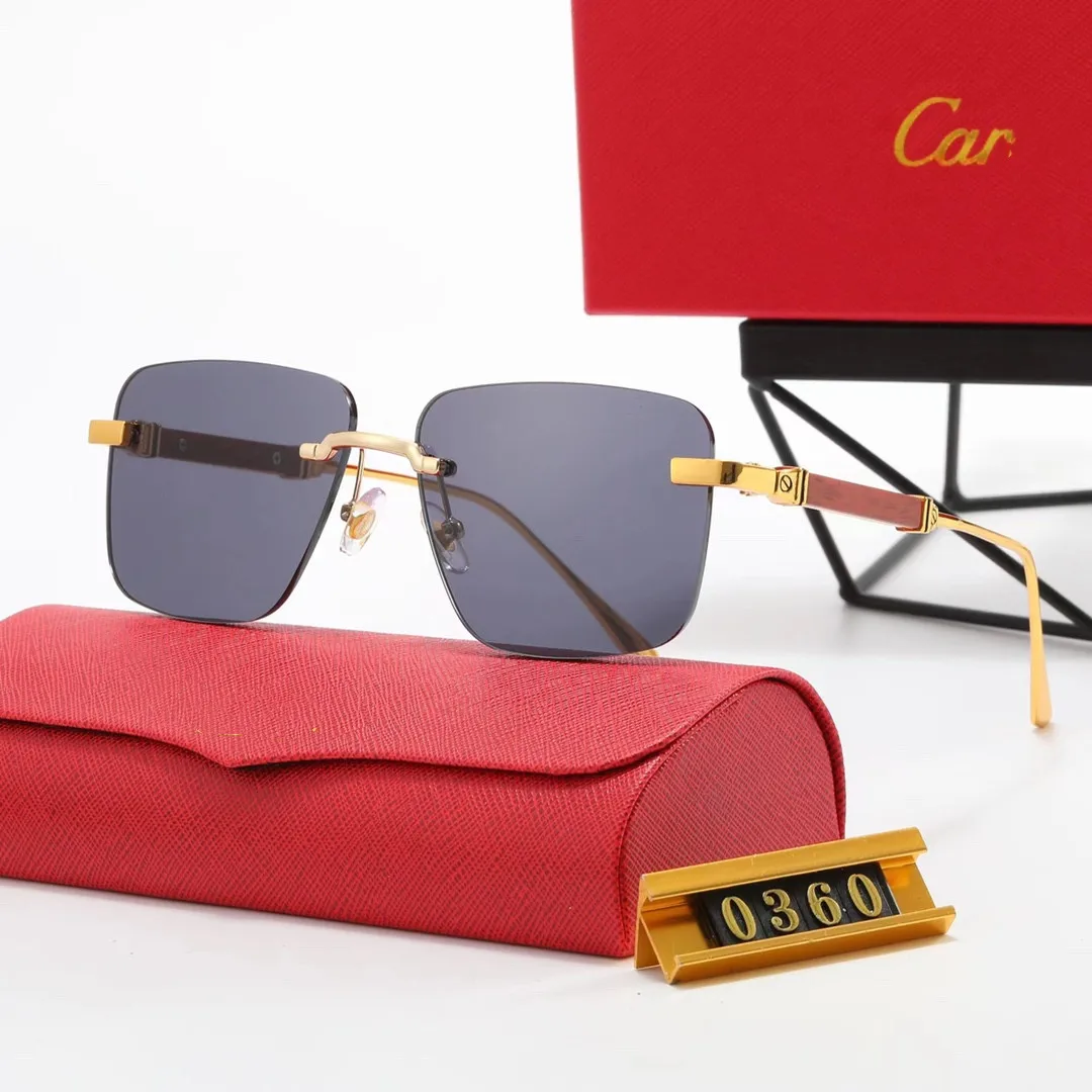 2024 Fashion Luxury Brand Designer Sunglasses Men Vintage Leopard Head Double Bridge Stylish Rimless Sun Glasses