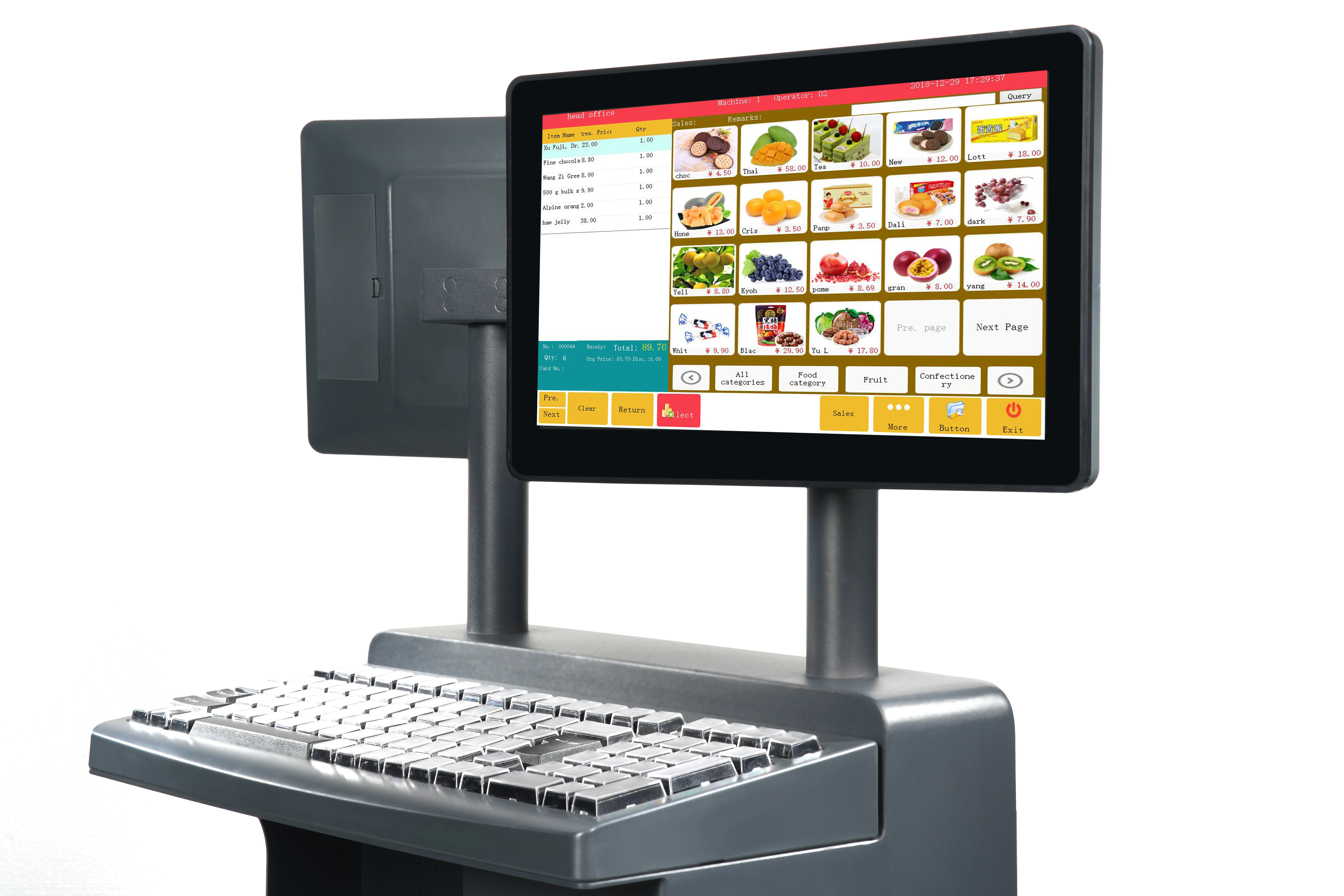 Cash Register Smart Touch Screen PC Casher POS System for Retail Stores Hotel Shopping Centers Restaurant