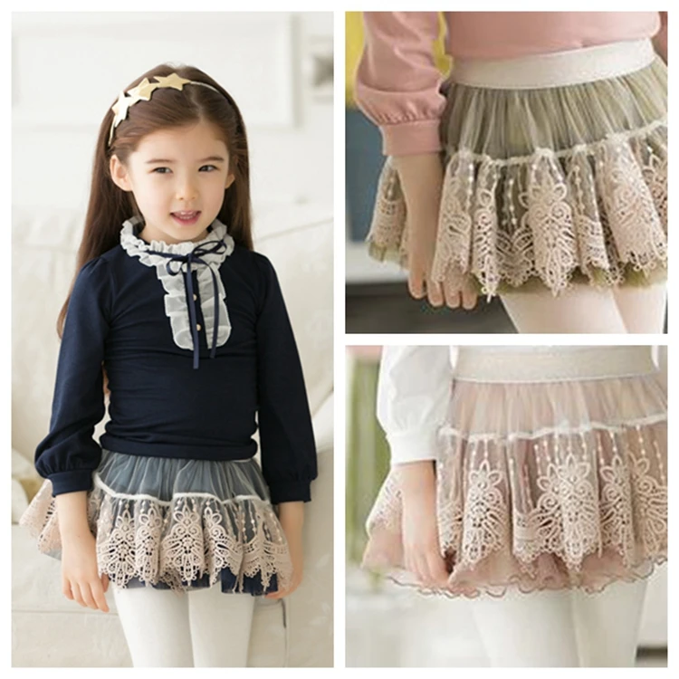 2015 New Hot Items Hand-embroidered Short Mini Skirts For Kid