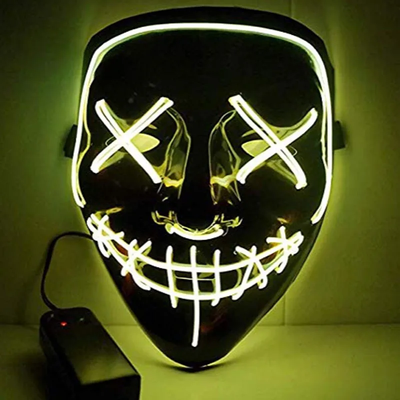 
Halloween EL wire mask black cold light mask party led mask 
