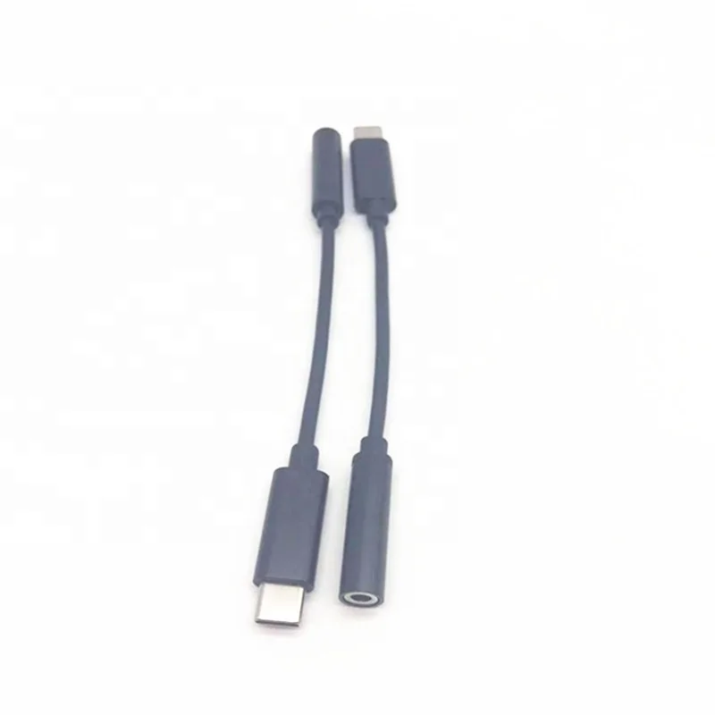 High quality Type C to 3.5mm Audio Jack 2 in 1  Headphone Adapter Charger Charging Cable for Cellphone