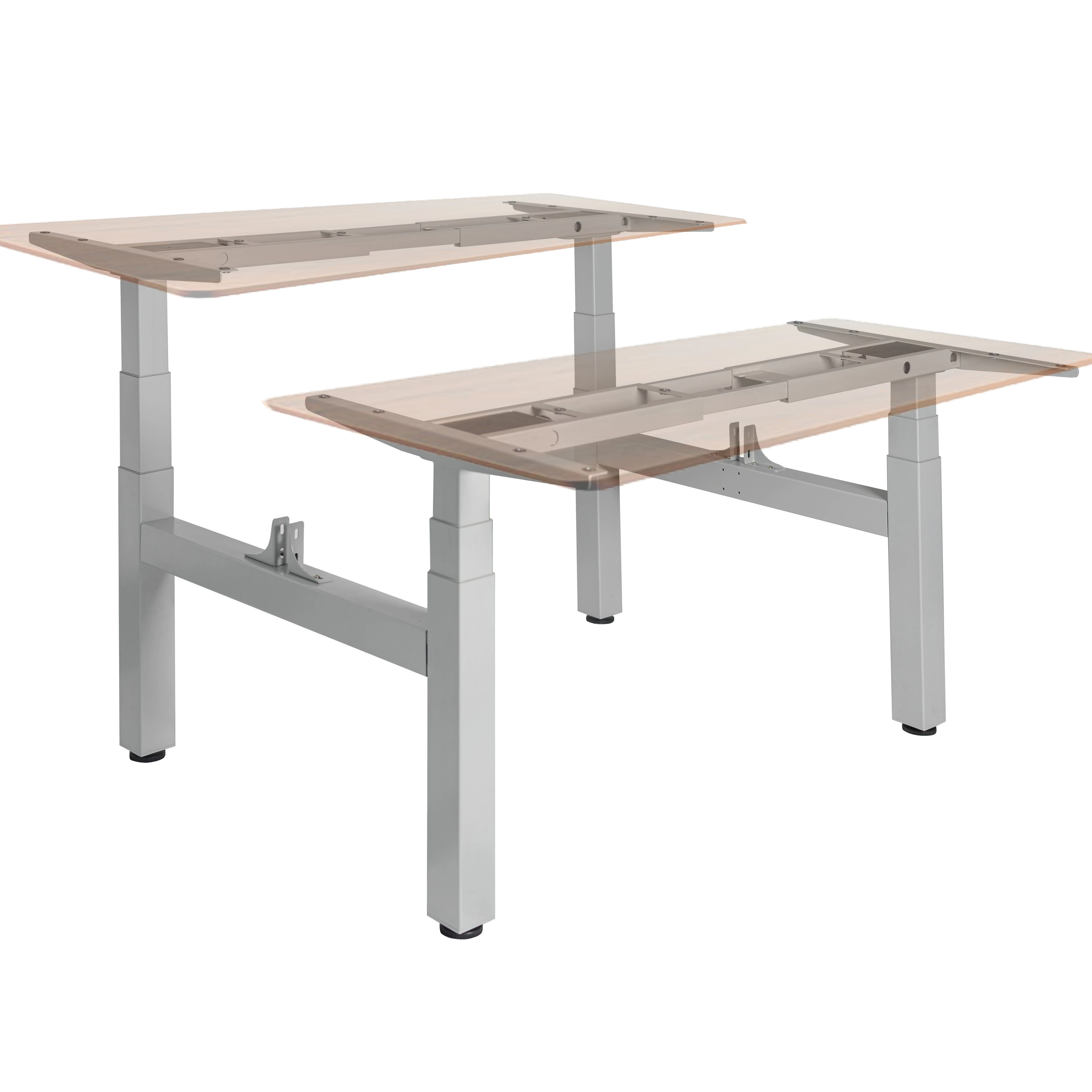 
Motorized Back to Back Staff Working Desk Workstation with Height Adjustable System 2 Person Bench Standing Desk office layout 