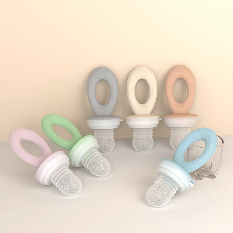 Silicone Fruit Baby Feeder Teether Nipple Fresh Fruit Food Pacifier with Nibble Features for Tooth Development