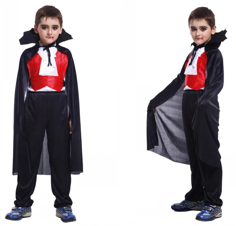 Wholesale Halloween Boys Costumes Carnival Children Horror Red Hood Night Robr Vampire Costume For Kids Boys