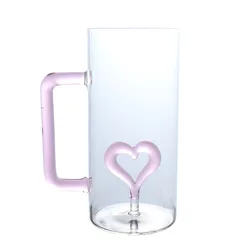 500ml Hot Water Tumbler Gift Drinkware Colorful Design Glass Mug Handmade Simple 3D Coffee Cup