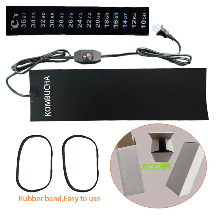 KOMBUCHA brewing heat pad ,fermentation heat belt with thermostat,28X7inch(71x18cm),Two layer insulation,manufacr