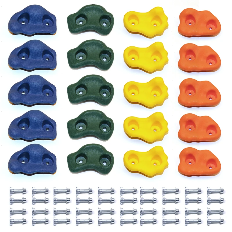 Kids and adults outdoor climbing wall use plastic climbing holds