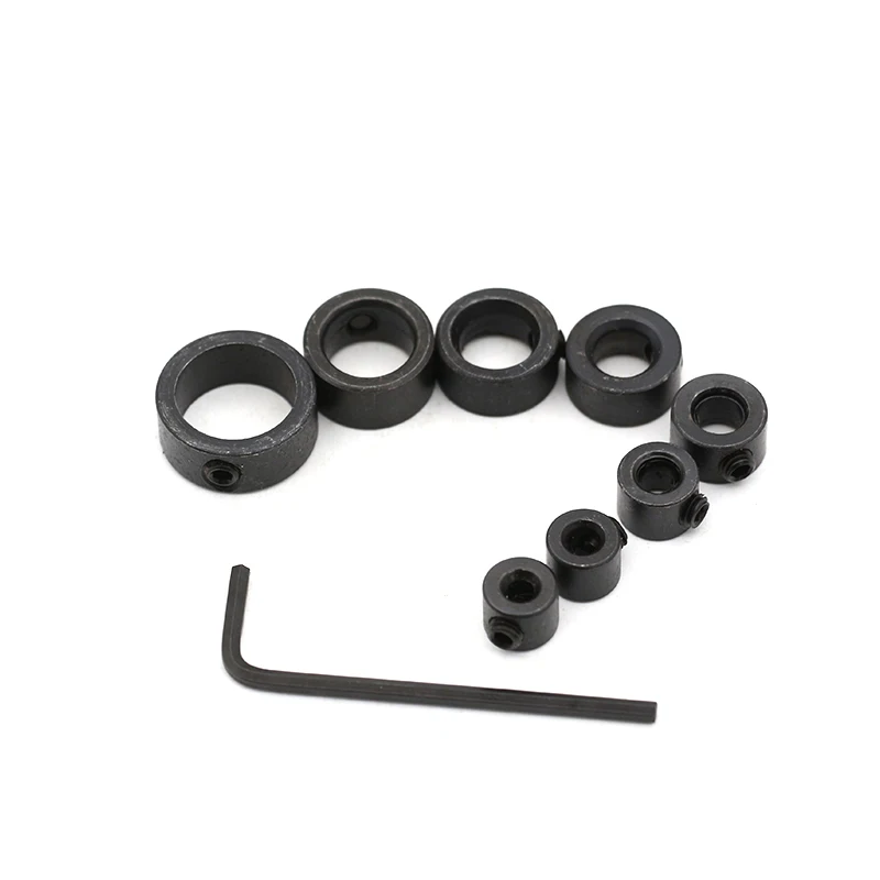 8PC 3-16MM Bit Depth Stop Ring Positioner Spacer Ring Positioner Woodworking Bit Hexagon Wrench