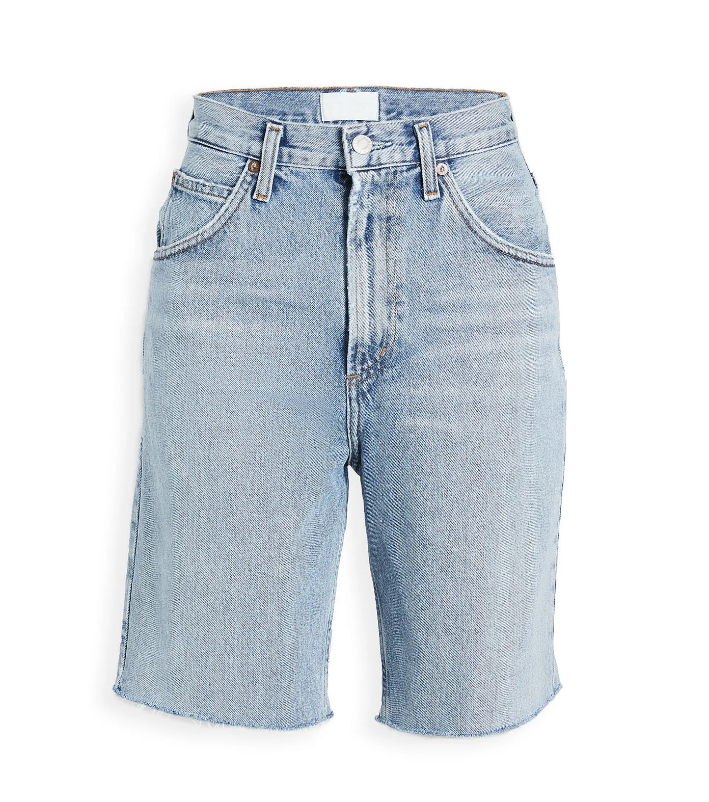 Wholesale Custom High Waist Slim Fit Denim Bermuda Shorts for Women Light Blue Womens Denim Shorts 100%Cotton