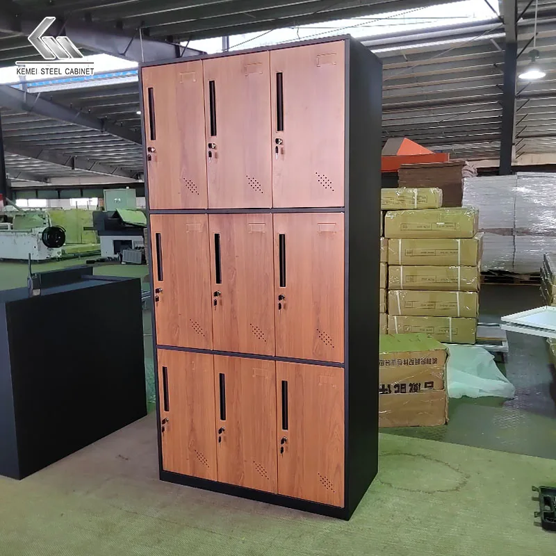 China High Quality 9 Door Compartment Steel Wardrobe Locker Storage Cabinet For Students