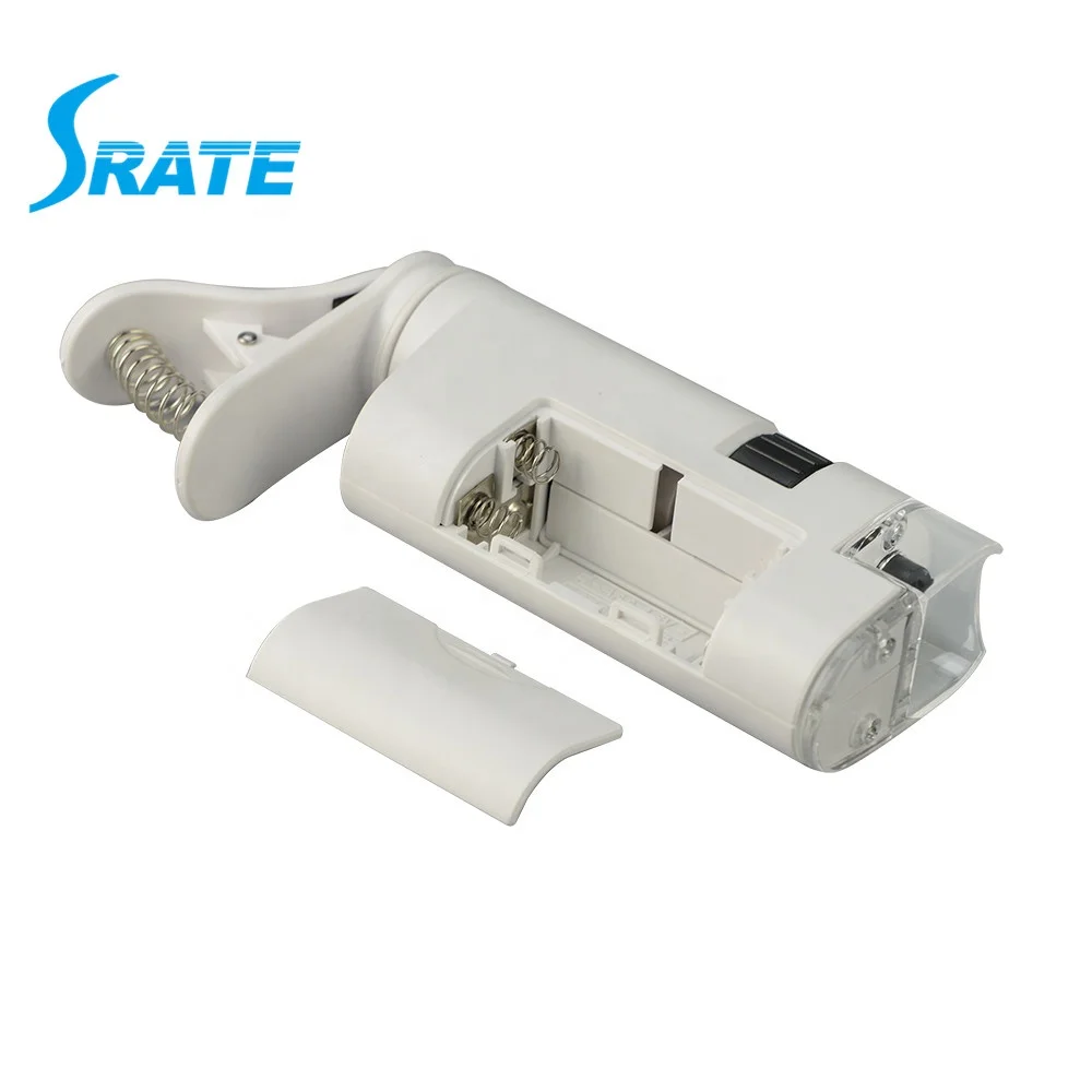 NO.BU-190M 120X-190X Zoom Universal Mobile Phone Clip Pocket Microscope with LED Light