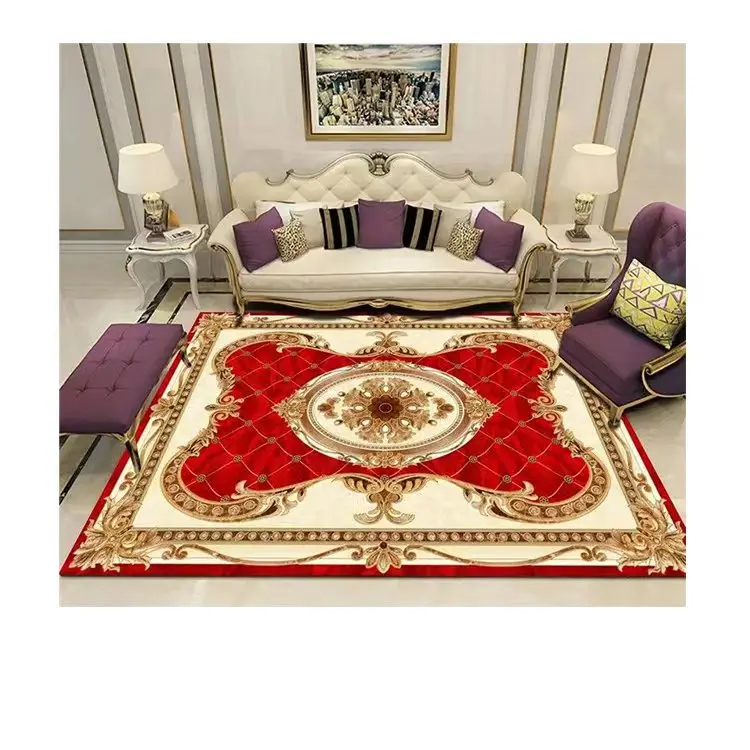 Modern Polyester 3D Printed Rugs For Living Room Machine Made Washable Anti-slip Persian Carpet
