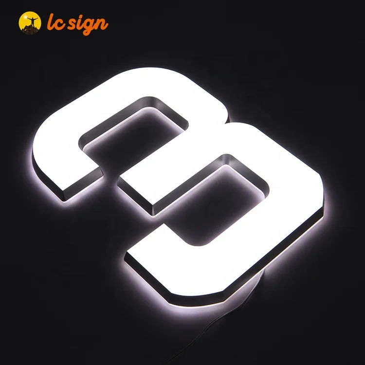 Company Logo Design Illuminated number plate Acrylic Sign Board Signage LED business Channel Letter Signs for smoke shop