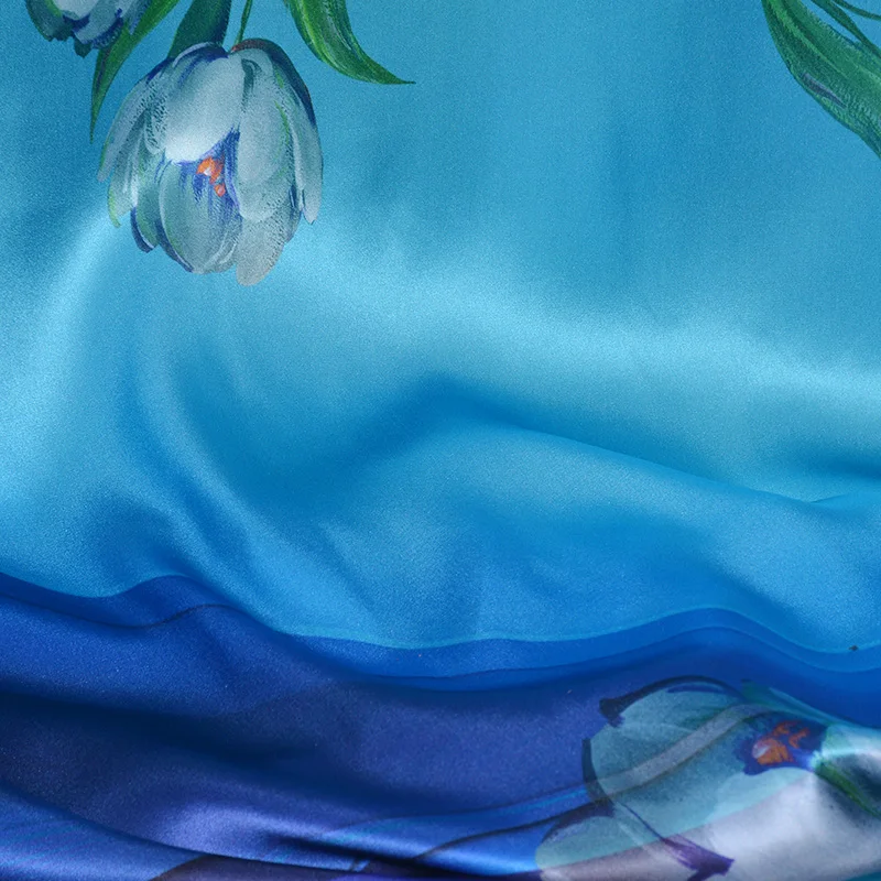 High Quality Ankara heavy tissu africain en satin de soie avec motif Weight textile dyes 100% Printed Natural Pure Silk Fabric