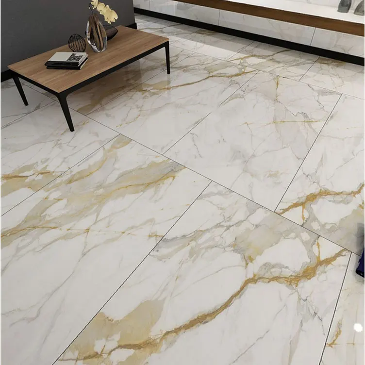 Ultra Thin 5.5mm Calacatta Gold 900x1800 Large Slab Polished Glossy Wall Porcelain Tile Looks Like marble