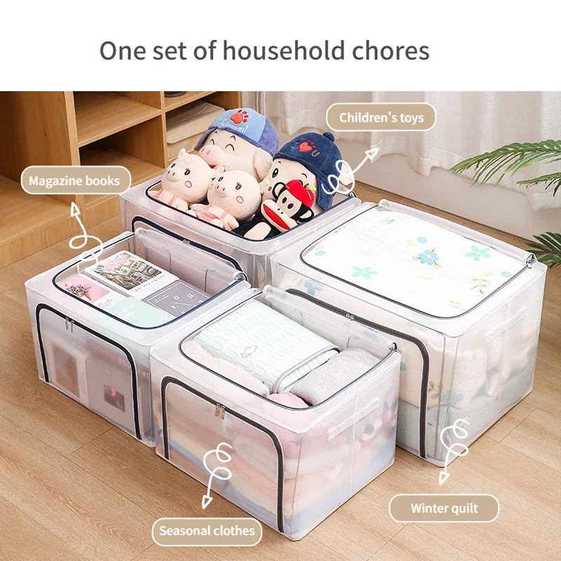Fabric storage box quilt toy clothing bag dormitory folding and sorting box storage box household
