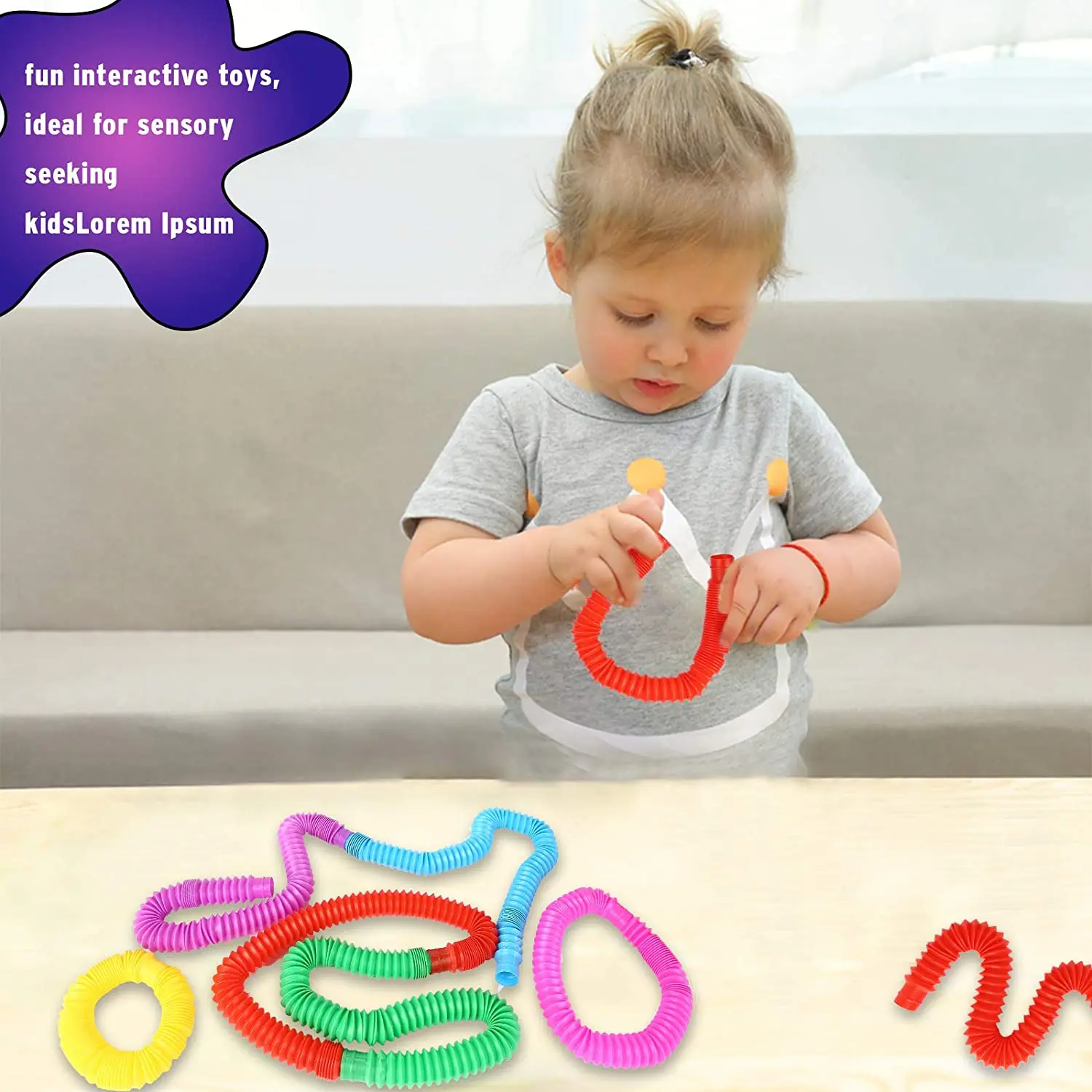 
Best Seller Plastic Fun Fidget Pop Tube Tools Stress Relief Pop Tubes Fidget Toys 