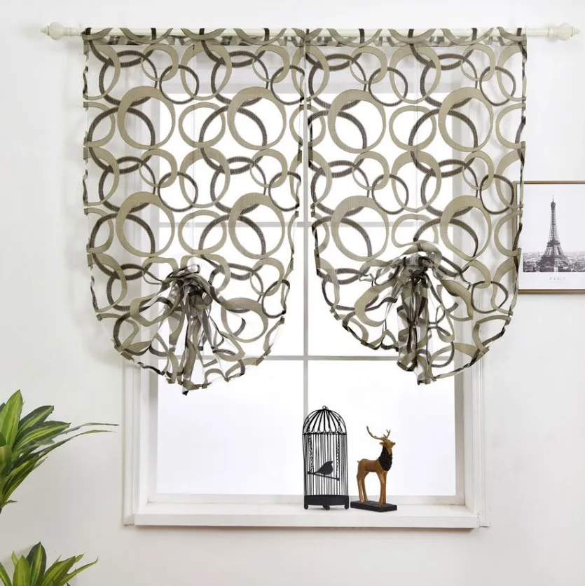 Bestseller Home Decoration Kitchen Door Short Curtain Design Roman Blinds Window Curtain