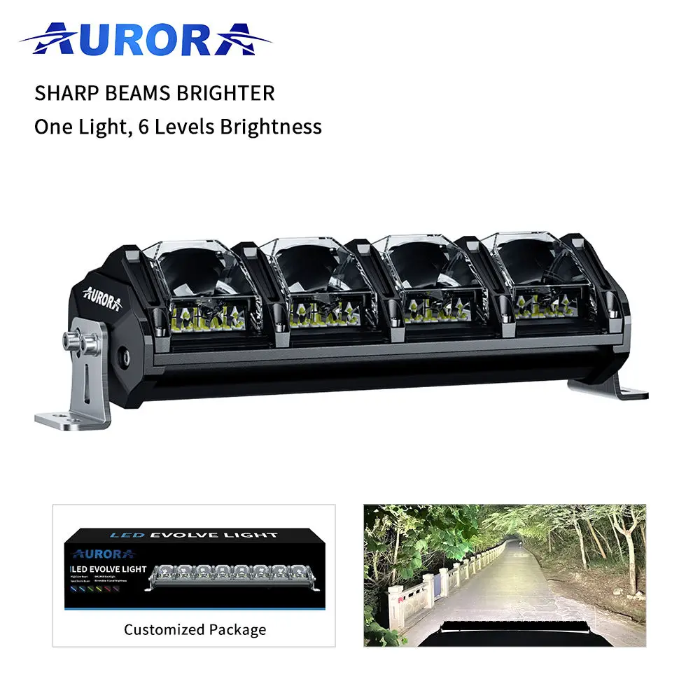 La patente Aurora vende luces de largo alcance para conducir fuera carretera con una barra luz multifuncional RGB Led