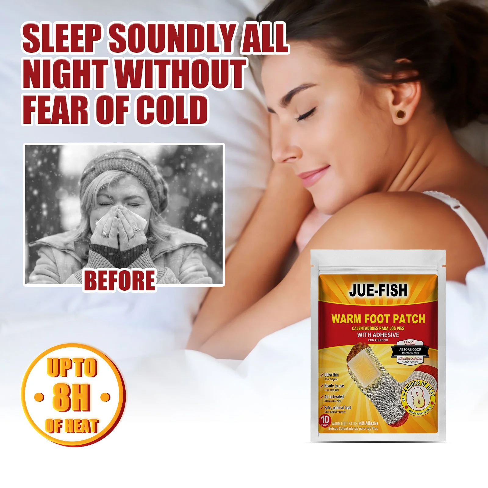 most selling product in alibaba warm foot patch 10pcs warm foot patch  winter sole self heating detox foot patches pads