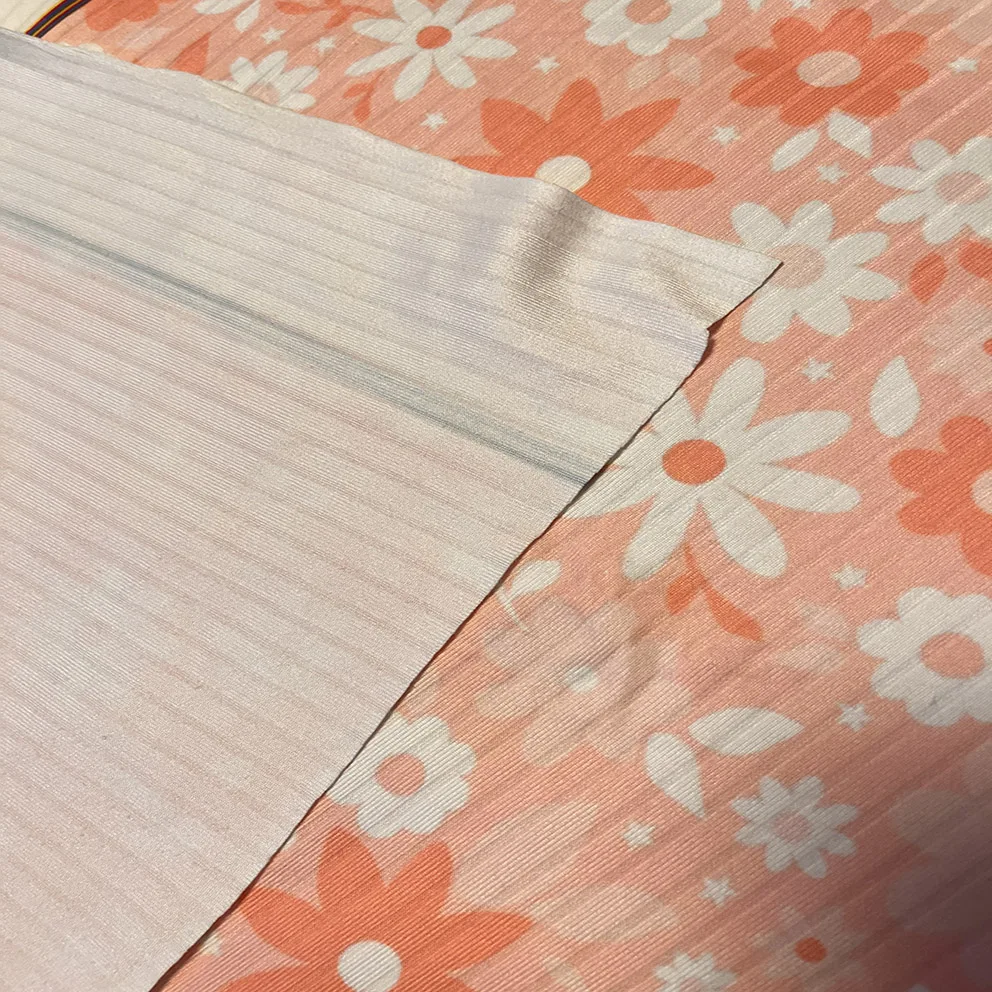 high quality good price low moq custom digital printing polyester wide stretch rib knitted fabric