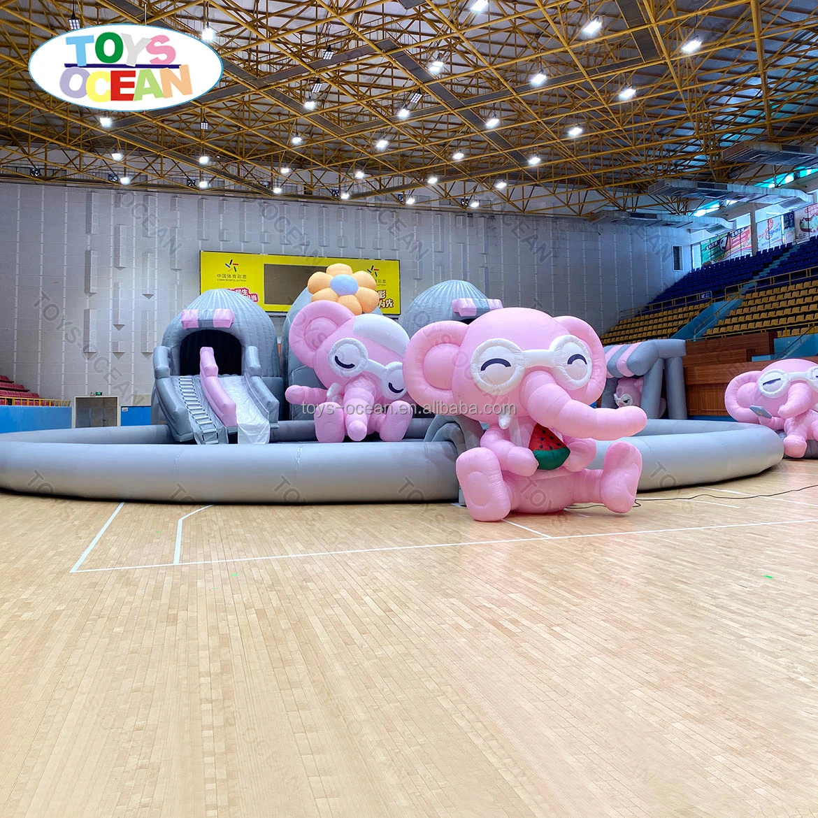 Factory Custom Commercial PVC Water Playground Kids Inflatable Water Park Elephant Water Slide Swimming Pool