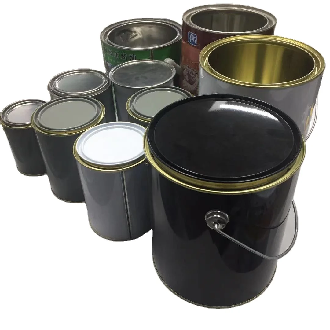 Заводская поставка, высококачественное металлическое ведро/круглая жестяная банка 3,7 литра для химических веществ