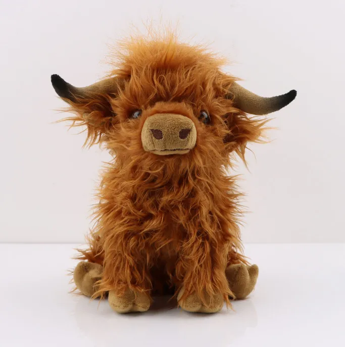 Wholesale customization highland cow plush toys slippers Stickers  decor  stuffed animal set