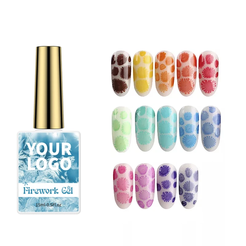 BeiEn wholesale Private Label Customization color dandelion shape fireworks liquid blooming ice flower liquid gel polish