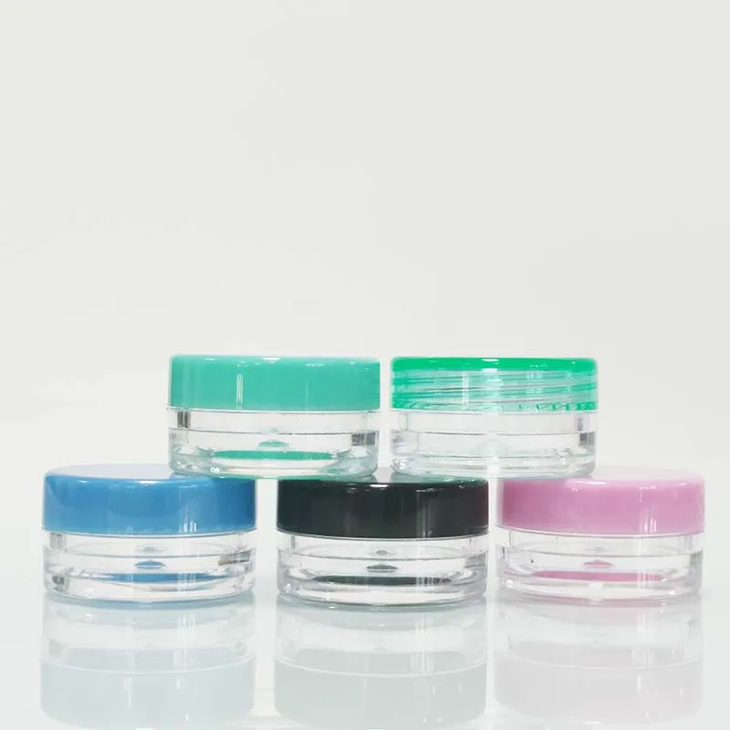 Wholes Colorful Manufacture Price Empty Clear Plastic Makeup Face Cream Jars Pot for skin care cosmetic jars 5g