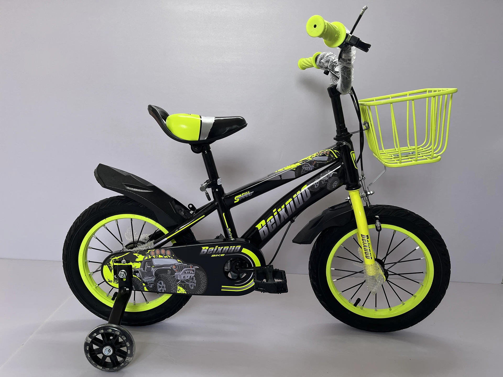 16inch steel frame kids bike with pu training flash wheels for 4-12 years old child wholesale children bicycle