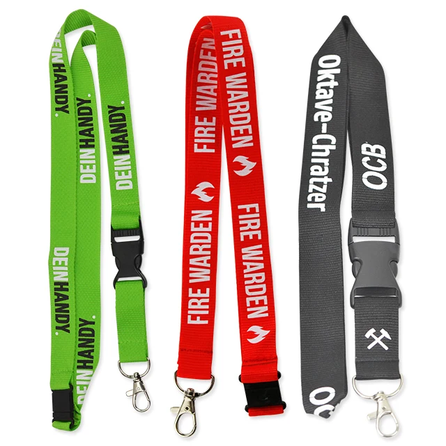 OEM Fashion Luxury Colorful Lanyard Id Holder Detachable Logo Woven Embroidered Polyester Jacquard Neck Strap With Custom