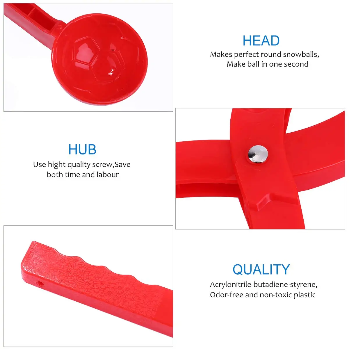 Winter game kids toy snowball clip fights game quick flexible simple heart duck shape snow ball maker