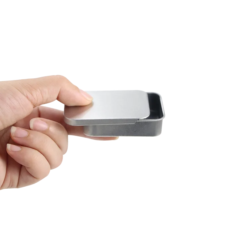 
Cheap Small Rectangular Wholesale Lip Balm Tin Can Packaging Slide Mini Mint Tin Box 