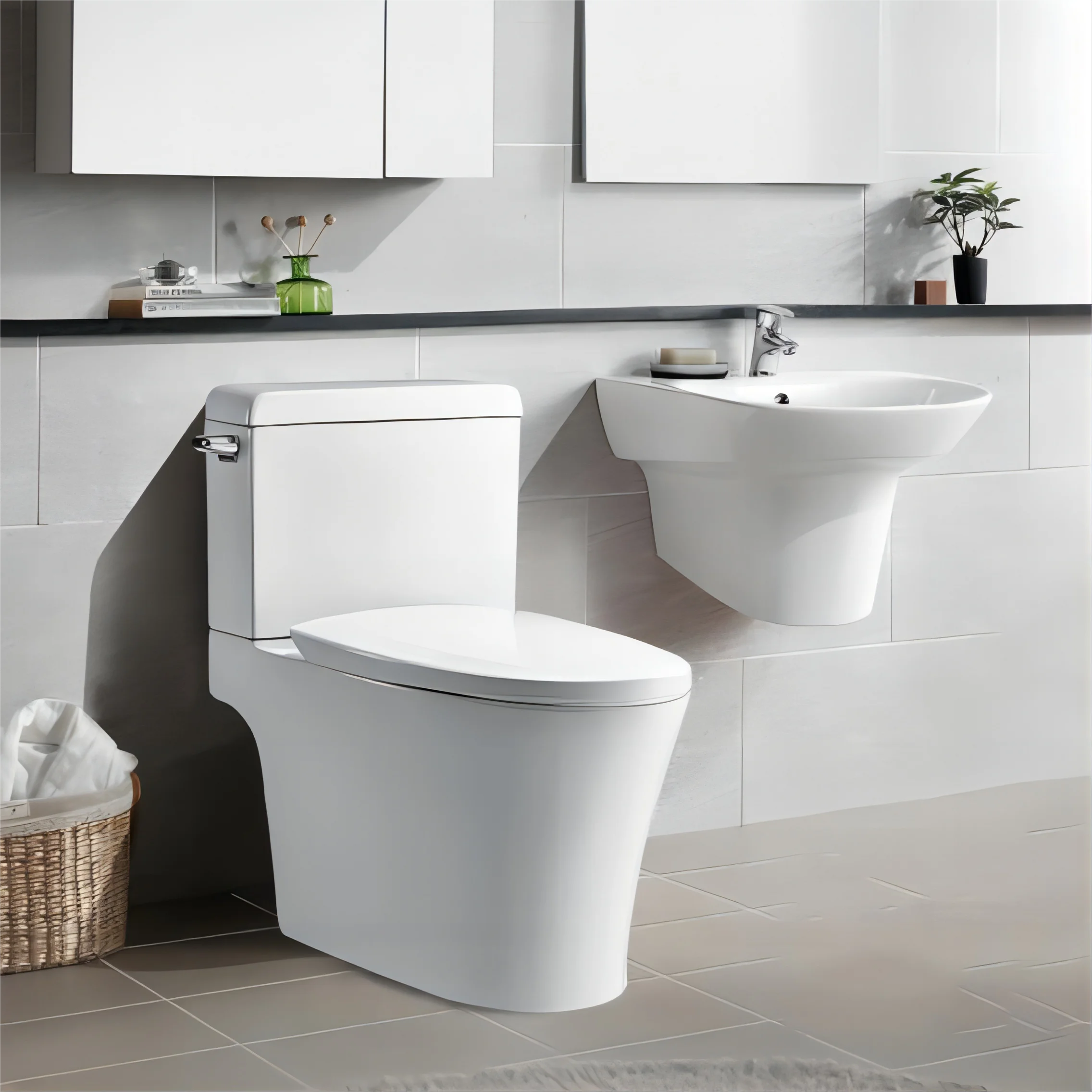 New Design Ceramics 2 Two Piece Promotional Commode White Eastern WC Toilet ceramic bathroom set