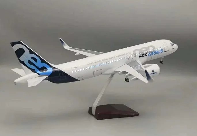 A320NEO 47 см полимерная светодиодная модель самолета Индивидуальная
