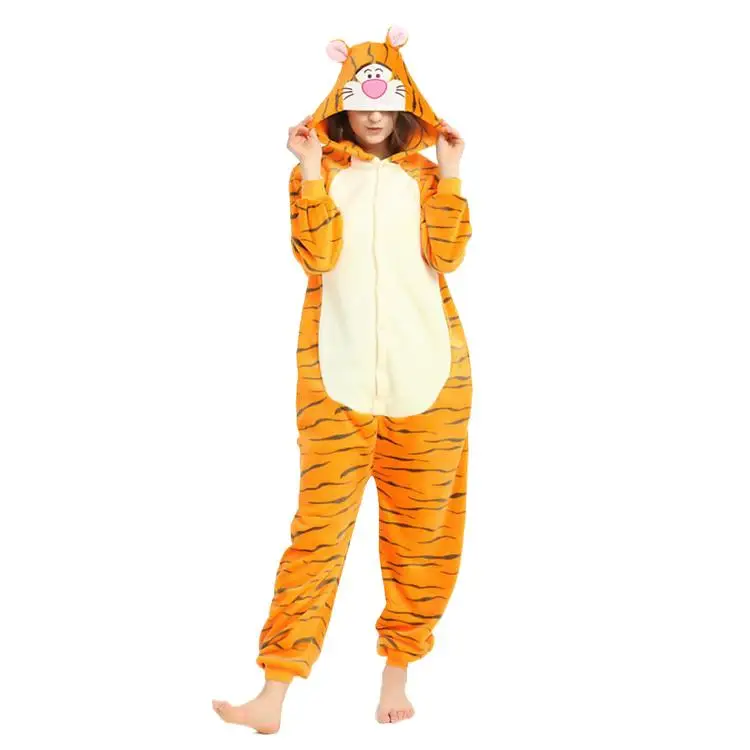 China Supplier Print Cute Cartoon Pattern Suit Pajamas One Piece adult onesies Jumpsuit