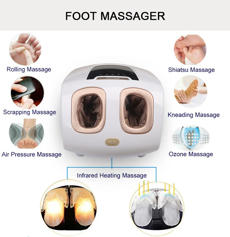 Medior Electric Air Compression Rolling Heating Guasha Foot Massage Machine with External Air Bags Supported Heated foot massage