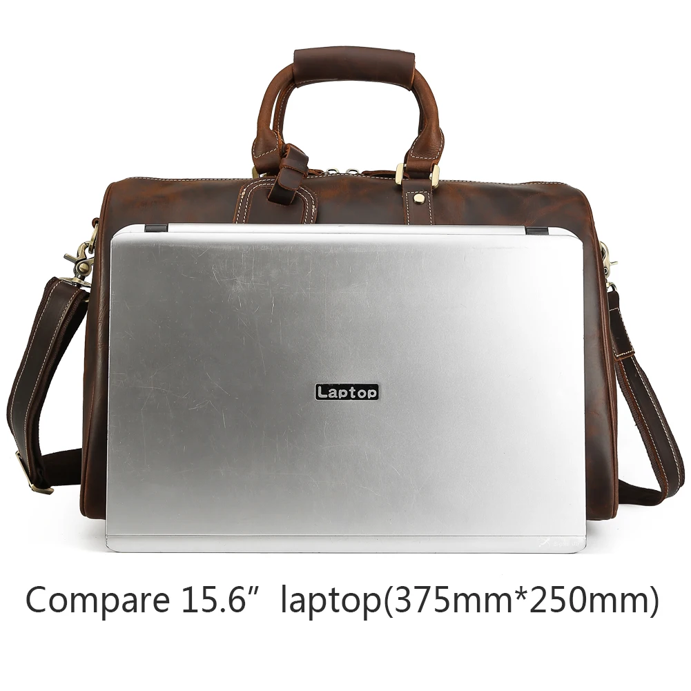 Custom Logo Material Large Capacity Men 100% Full Grain Leather Holdall Weekender Luxury Leather Travel Duffel Bag for  Outdoor