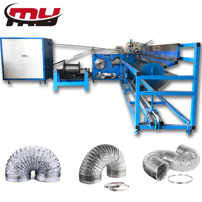 MYT HVAC Pure Semi-rigid Aluminum Flexible Foil air Duct Making Form Machine Chimney Ventilation Cook Hood Flex Venting Dryer