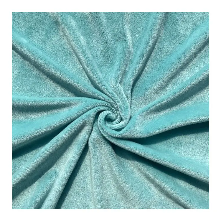 Polyester Spandex Brushed Warp Knitting 4 Way Stretch Super Soft Velboa Fabric short plush fabric