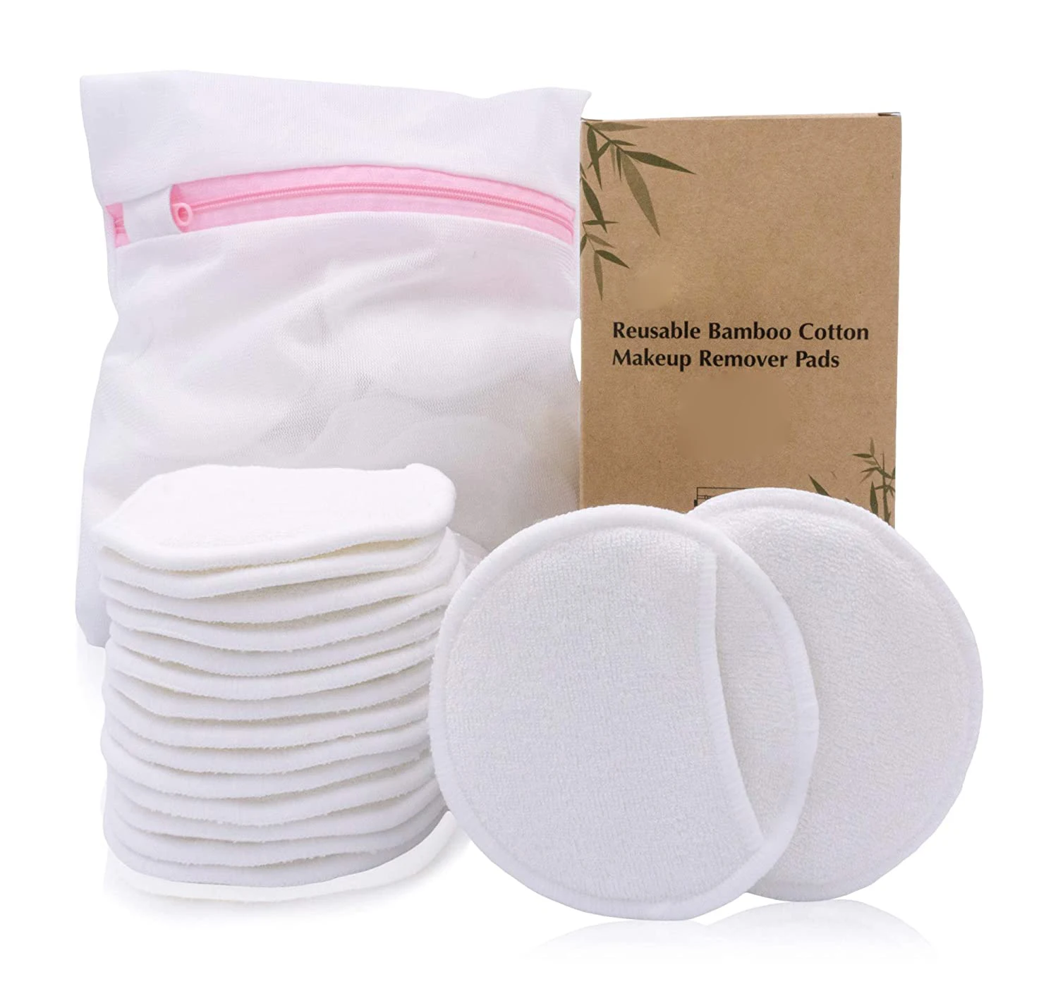 
Eco Friendly Private Label Luxury Premium Natural Organic Bamboo Cotton Face Pads Microfiber Reusable Makeup Remove Pad 