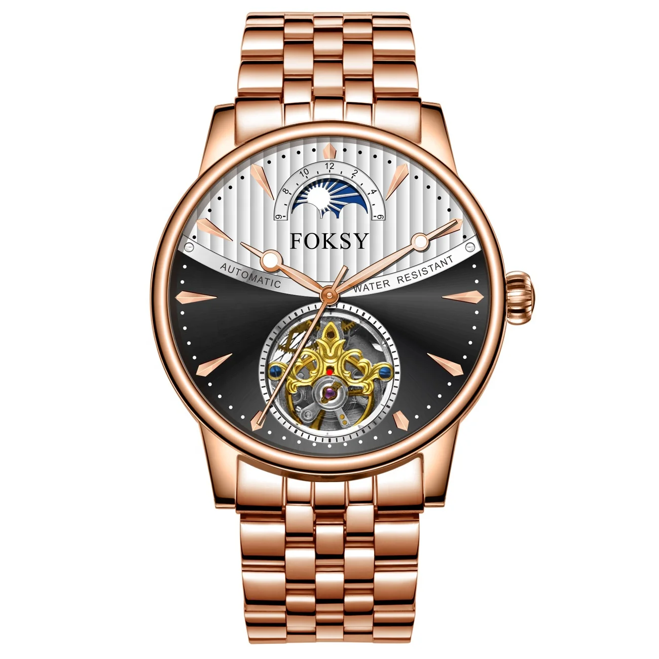 42MM Stainless Steel Moon Phase Automatic Wrist OEM Mechanical Watch Men From Factory