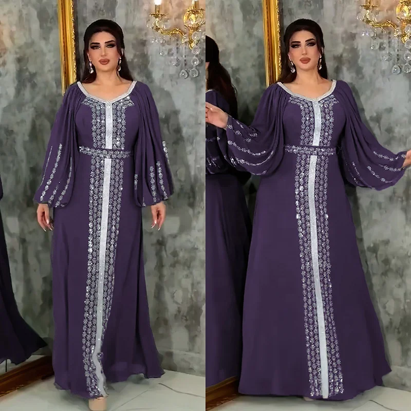 African Elegant Middle East Muslim Hijab Abaya Dress for Women Eid Arabic Party Jalabiya Islamic Turkey Dresses Moroccan Kaftan