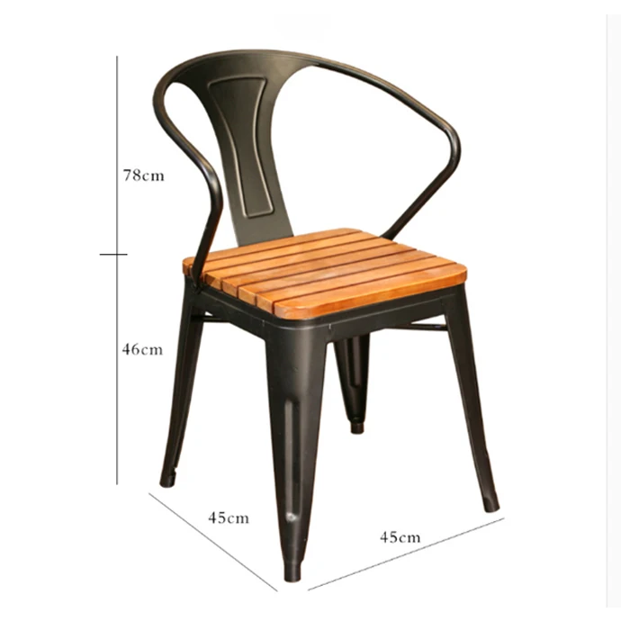 
wholesale modern household wooden backrest metal legs leisure living room dining chairs outdoor playground garden chair 